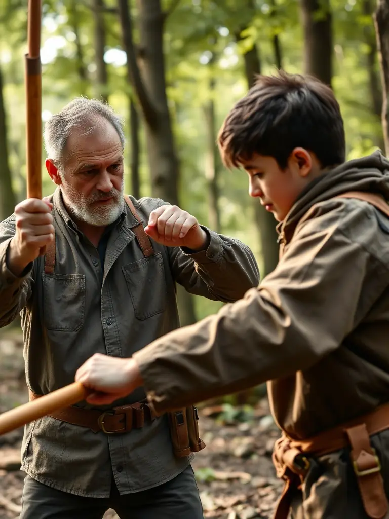 A photo of experienced members mentoring newcomers in the art of baton hunting, highlighting the opportunity for skill development and knowledge transfer.