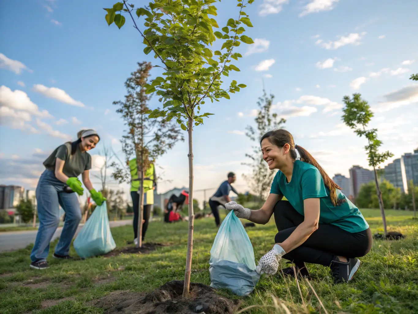 Volunteers cleaning up a local natural area, showcasing the organization's commitment to environmental conservation and community involvement.