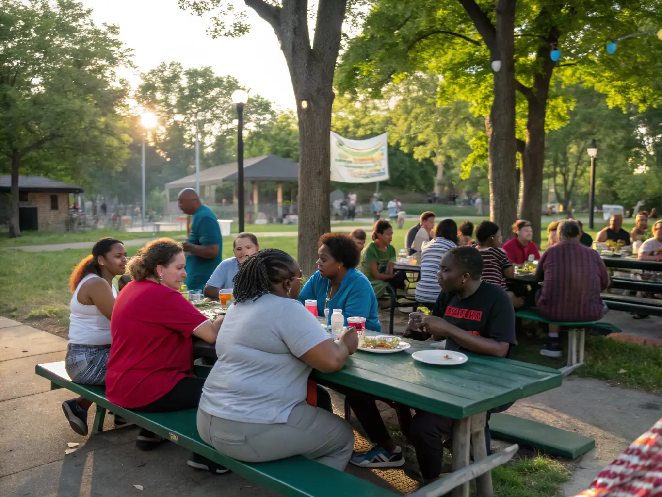 A community gathering during a cultural event organized by the association, highlighting the social connections and community spirit fostered by the organization.